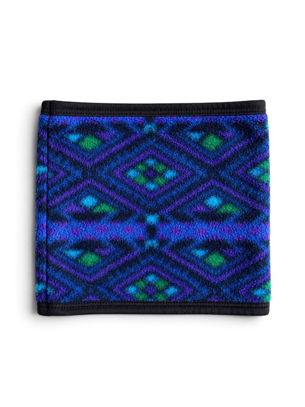 L.L. Bean Fleece Gaiter Neck Warmer Purple Blue Green Geometric One Size